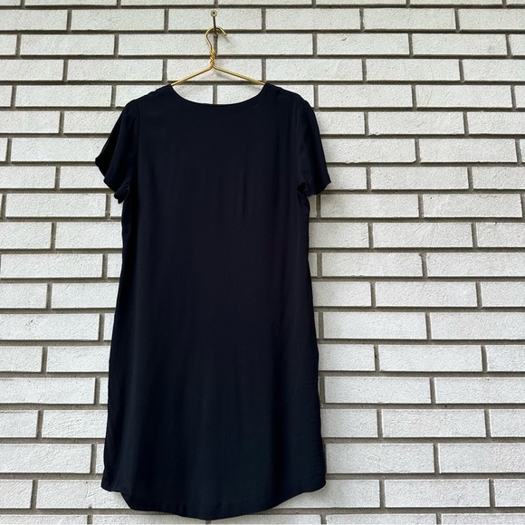 Madewell Side-Button Easy Dress Black Viscose Shift Dress Size M Minimalist - Picture 8 of 10